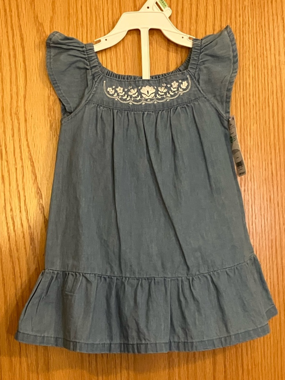 Girls 18 Month Blue Embroidered Chambray Dress by Carter’s